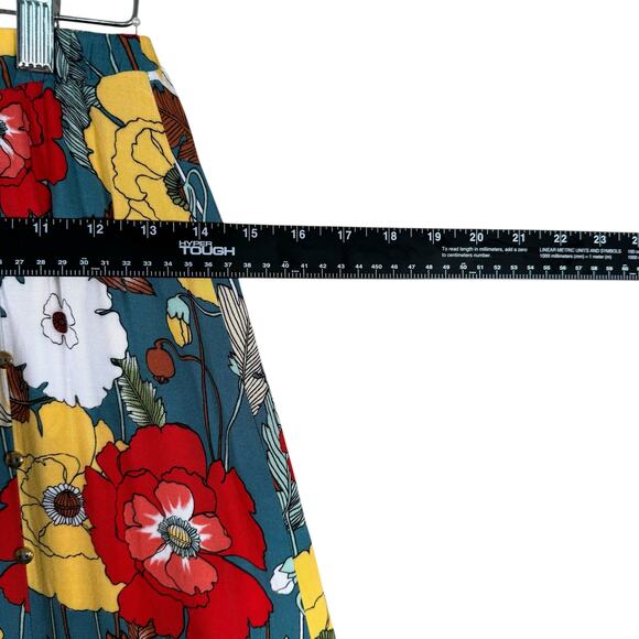 Anthropologie Indigo Rose Floral Midi Skirt Boho Cottagecore Feminine Small - Picture 10 of 13